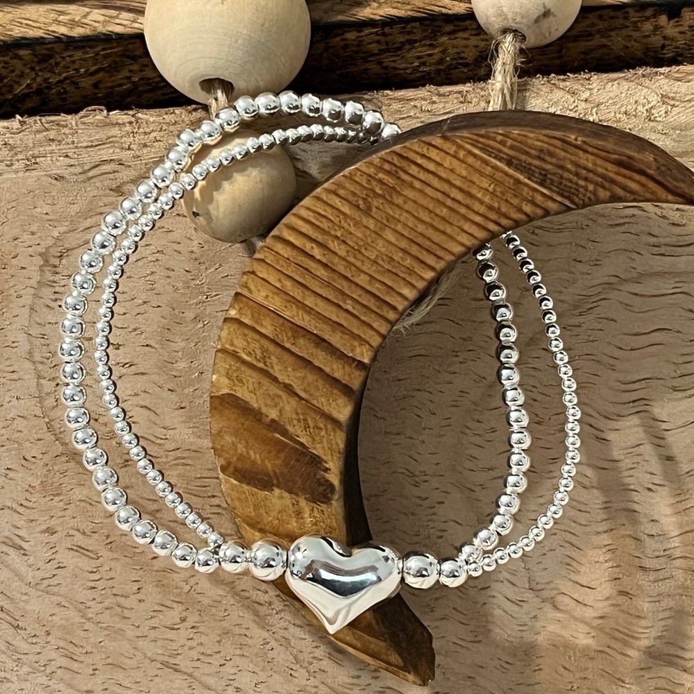 Taxco Bracelet 925 Sterling Silver Heart shaped Adjustable Boho chic,Hippie,Love - Picture 4 of 9